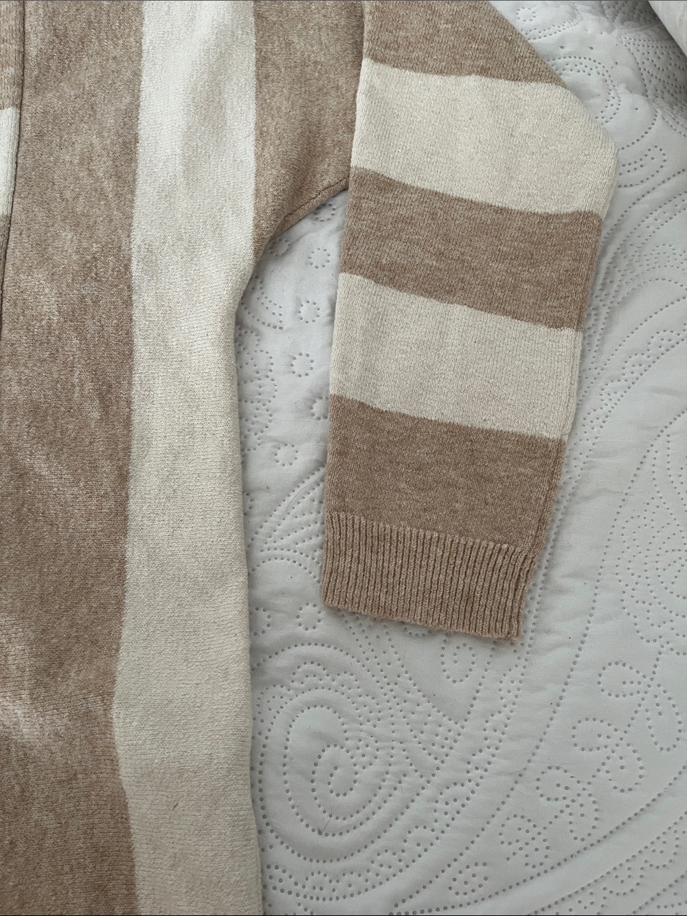 J. Jill Striped Crewneck Sweater in Beige and Cream S - Picture 6 of 10